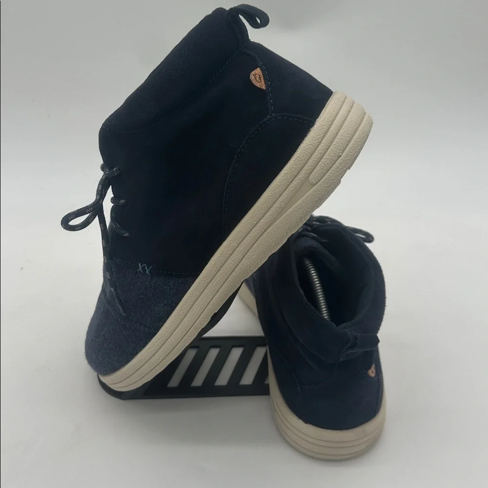Lamo Koen Mid Navy Blue Chukka Boots Men's Size 12 Wool Suede Lace Up